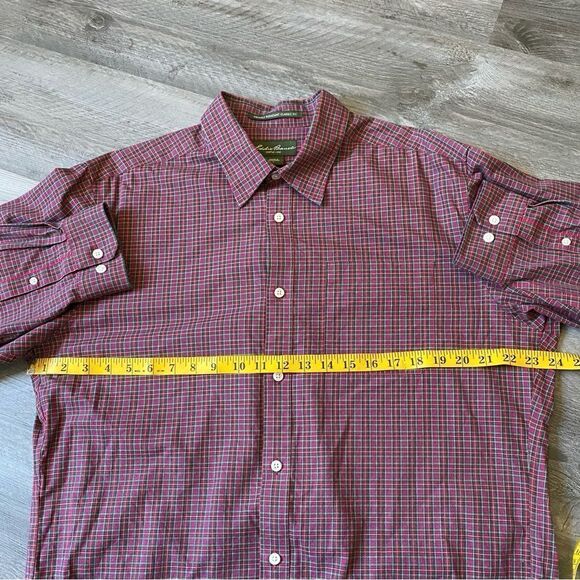 Eddie Bauer Plaid Button Down Wrinkle Resistant Classic Fit Large - Picture 9 of 11